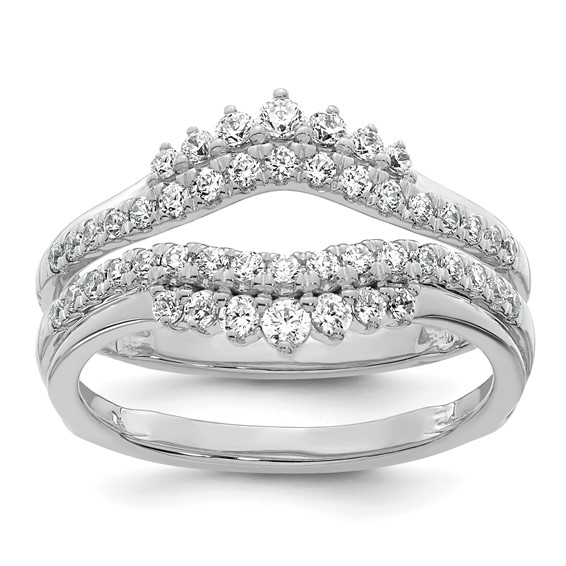 14k White Gold Complete Diamond Ring Guard