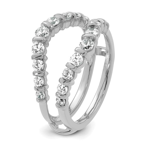 14k White Gold Complete Diamond Ring Guard