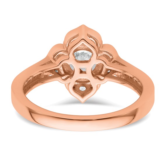 14k Rose Gold Semi-Mount Diamond Round Center Engagement Ring