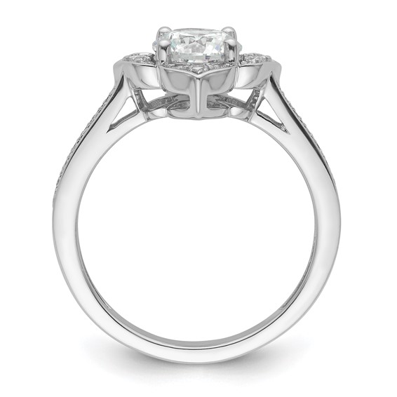 14k White Gold Semi-Mount Diamond Round Center Engagement Ring