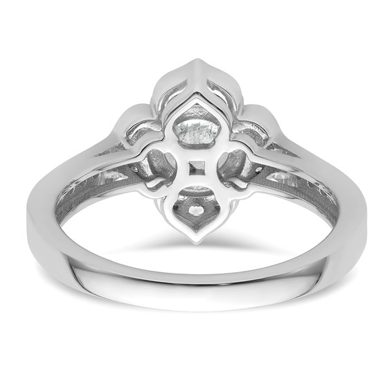 14k White Gold Semi-Mount Diamond Round Center Engagement Ring