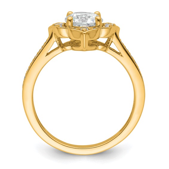 14k Semi-Mount Diamond Round Center Engagement Ring
