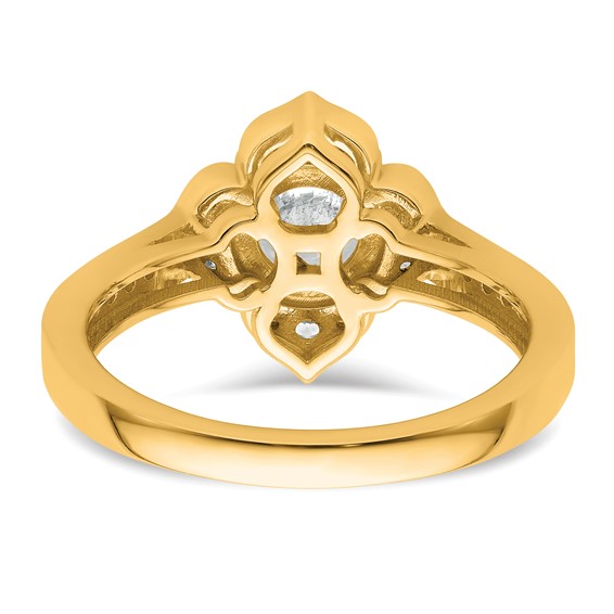 14k Semi-Mount Diamond Round Center Engagement Ring