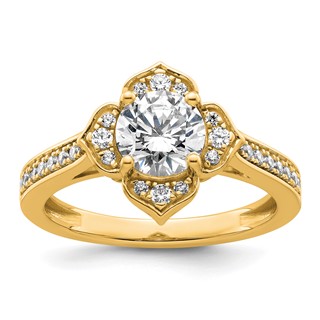 14k Semi-Mount Diamond Round Center Engagement Ring