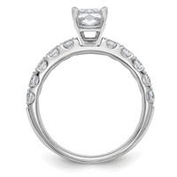 14K White Gold Certified 1.75 Carat Lab Grown Diamond VS+ F+ Emerald Complete Engagement Ring view 2