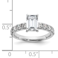 14K White Gold Certified 2.20 Carat Lab Grown Diamond VS+ F+ Emerald Complete Engagement Ring view 2