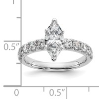 14K White Gold Certified 1.75 Carat Lab Grown Diamond VS+ F+ Marquise Complete Engagement Ring view 3