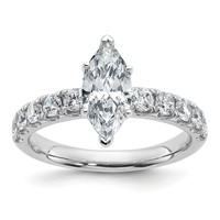 14K White Gold Certified 1.75 Carat Lab Grown Diamond VS+ F+ Marquise Complete Engagement Ring view 1