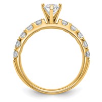 14K Yellow Gold Certified 1.75 Carat Lab Grown Diamond VS+ F+ Marquise Complete Engagement Ring view 2