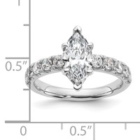 14K White Gold Certified 2.20 Carat Lab Grown Diamond VS+ F+ Marquise Complete Engagement Ring view 2