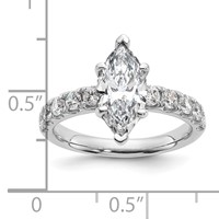 14K White Gold Certified 2.75 Carat Lab Grown Diamond VS+ F+ Marquise Complete Engagement Ring view 2