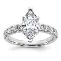 14K White Gold Certified 2.75 Carat Lab Grown Diamond VS+ F+ Marquise Complete Engagement Ring view 1