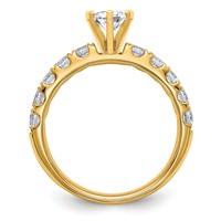 14K Yellow Gold Certified 1.75 Carat Lab Grown Diamond VS+ F+ Oval Complete Engagement Ring view 2