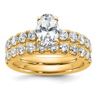 14K Yellow Gold Certified 1.75 Carat Lab Grown Diamond VS+ F+ Oval Complete Engagement Ring view 3