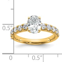 14K Yellow Gold Certified 1.75 Carat Lab Grown Diamond VS+ F+ Oval Complete Engagement Ring view 4
