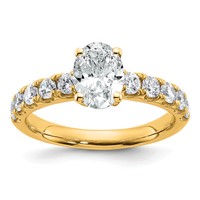 14K Yellow Gold Certified 1.75 Carat Lab Grown Diamond VS+ F+ Oval Complete Engagement Ring view 1