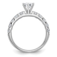 14K White Gold Certified 1.75 Carat Lab Grown Diamond VS+ F+ Oval Complete Engagement Ring view 2