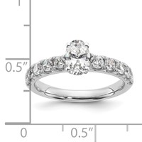 14K White Gold Certified 1.75 Carat Lab Grown Diamond VS+ F+ Oval Complete Engagement Ring view 3