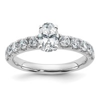 14K White Gold Certified 1.75 Carat Lab Grown Diamond VS+ F+ Oval Complete Engagement Ring view 1