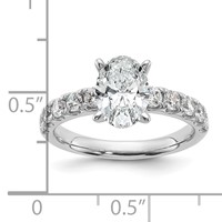 14K White Gold Certified 2.25 Carat Lab Grown Diamond VS+ F+ Oval Complete Engagement Ring view 2