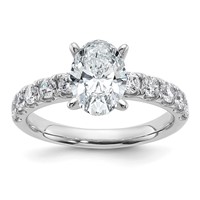 14K White Gold Certified 2.25 Carat Lab Grown Diamond VS+ F+ Oval Complete Engagement Ring view 1