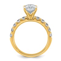 14K Yellow Gold Certified 2.75 Carat Lab Grown Diamond VS+ F+ Oval Complete Engagement Ring view 2