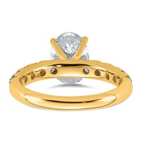14K Yellow Gold Certified 2.75 Carat Lab Grown Diamond VS+ F+ Oval Complete Engagement Ring view 3