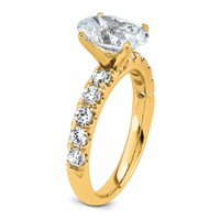 14K Yellow Gold Certified 2.75 Carat Lab Grown Diamond VS+ F+ Oval Complete Engagement Ring view 4