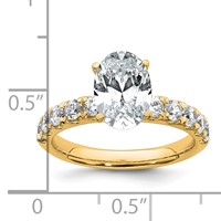14K Yellow Gold Certified 2.75 Carat Lab Grown Diamond VS+ F+ Oval Complete Engagement Ring view 5