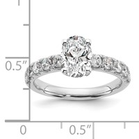 14K White Gold Certified 2.75 Carat Lab Grown Diamond VS+ F+ Oval Complete Engagement Ring view 2