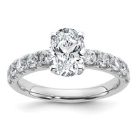 14K White Gold Certified 2.75 Carat Lab Grown Diamond VS+ F+ Oval Complete Engagement Ring view 1