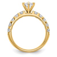 14K Yellow Gold 1.75 Carat Certified Lab Grown Diamond VS+ F+ Pear Complete Engagement Ring view 2