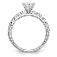14K White Gold 1.75 Carat Certified Lab Grown Diamond VS+ F+ Pear Complete Engagement Ring view 2