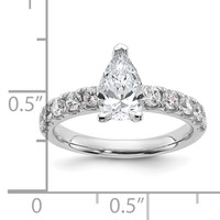 14K White Gold 1.75 Carat Certified Lab Grown Diamond VS+ F+ Pear Complete Engagement Ring view 3