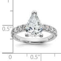 14K White Gold 3.75 Carat Certified Lab Grown Diamond VS+ F+ Pear Complete Engagement Ring view 2