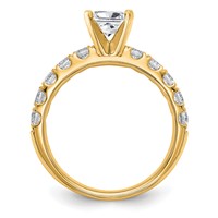 14K Yellow Gold Certified 1.75 Carat Lab Grown Diamond VS+ F+ Princess Complete Engagement Ring view 2