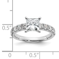 14K White Gold Certified 2.20 Carat Lab Grown Diamond VS+ F+ Princess Complete Engagement Ring view 2