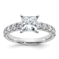 14K White Gold Certified 2.20 Carat Lab Grown Diamond VS+ F+ Princess Complete Engagement Ring view 1