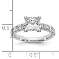 14K White Gold Certified 3.75 Carat Lab Grown Diamond VS+ F+ Princess Complete Engagement Ring view 2