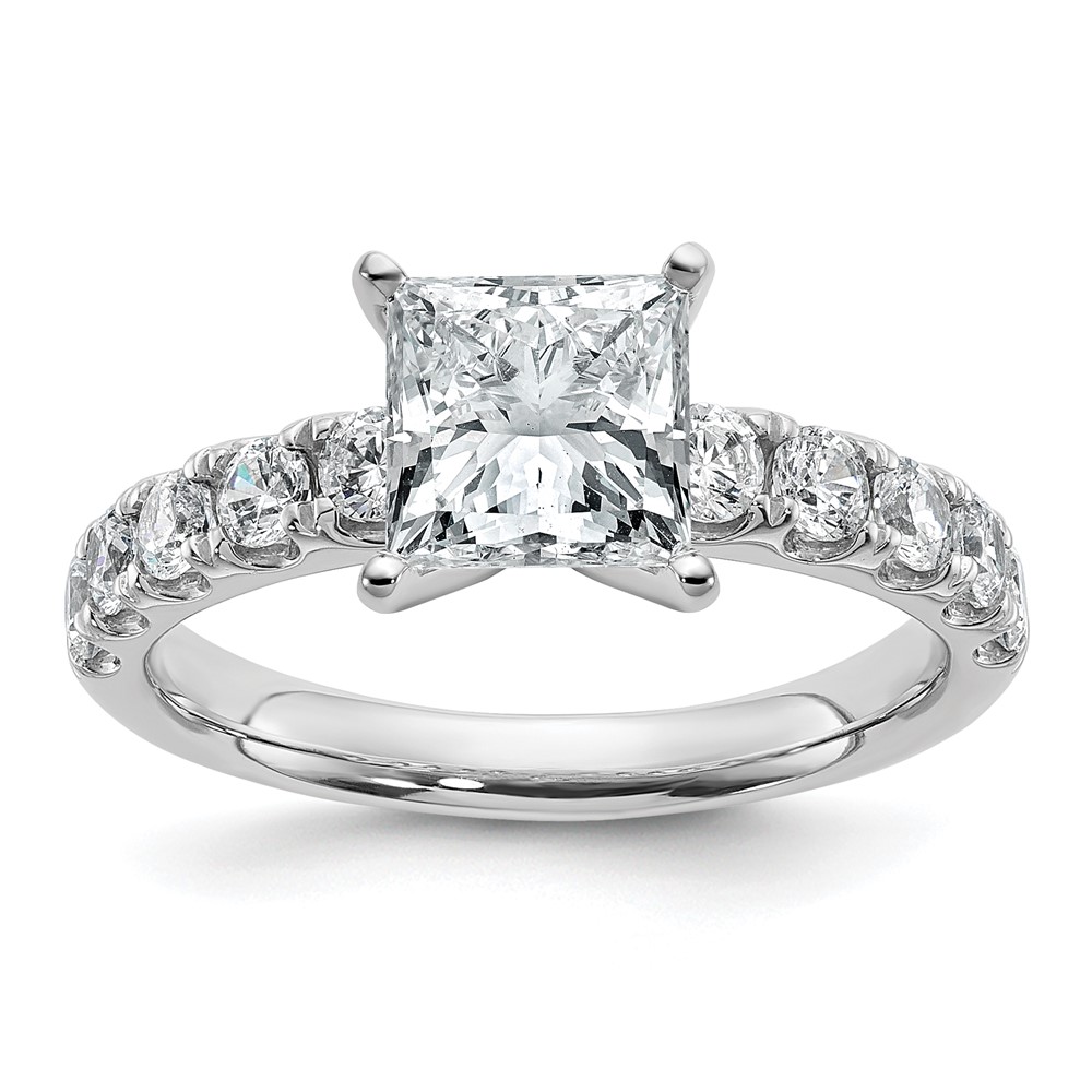 14K White Gold WG 5ct Princess VS Def Igi Cert Lab Grown Dia Solitaire Ring