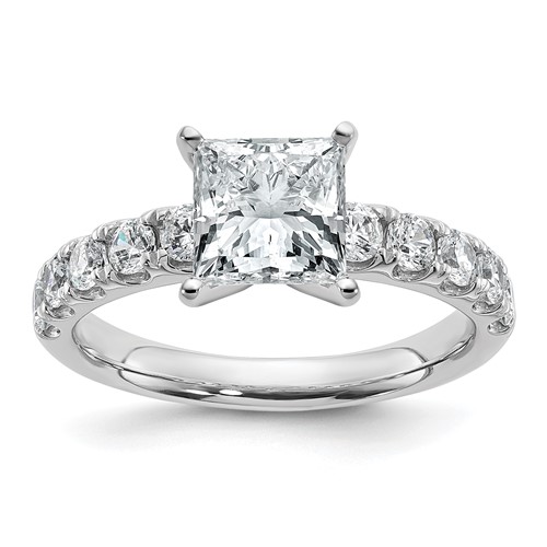 14K White Gold WG 5ct Princess VS Def Igi Cert Lab Grown Dia Solitaire Ring