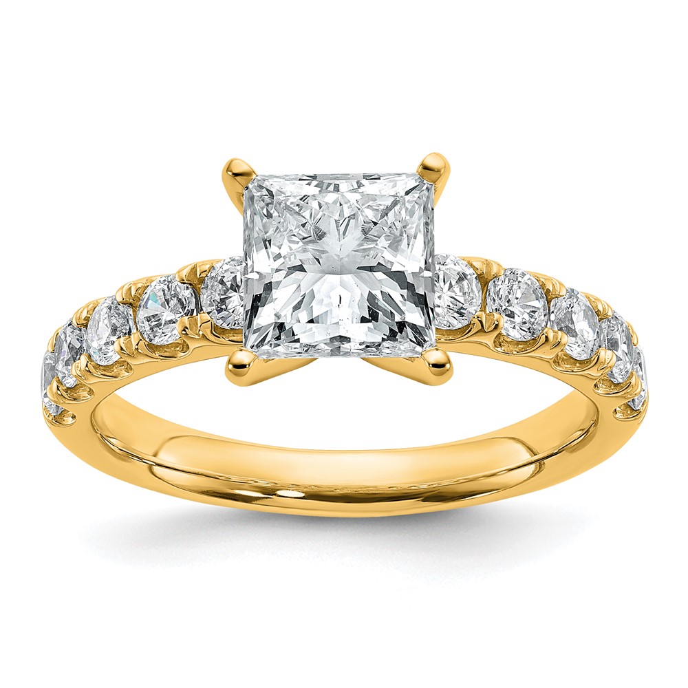14K Yellow Gold YG 5ct Princess VS Def Igi Cert Lab Grown Dia Solitaire Ring