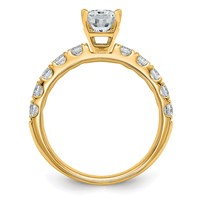 14K Yellow Gold 1.75 Carat Certified Lab Grown Diamond VS+ F+ Radiant Complete Engagement Ring view 2