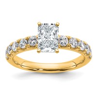 14K Yellow Gold 1.75 Carat Certified Lab Grown Diamond VS+ F+ Radiant Complete Engagement Ring view 1