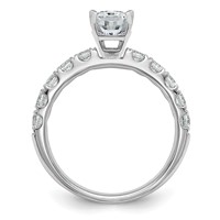 14K White Gold 1.75 Carat Certified Lab Grown Diamond VS+ F+ Radiant Complete Engagement Ring view 2