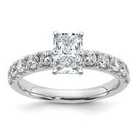 14K White Gold 1.75 Carat Certified Lab Grown Diamond VS+ F+ Radiant Complete Engagement Ring view 1