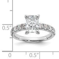 14K White Gold 2.20 Carat Certified Lab Grown Diamond VS+ F+ Radiant Complete Engagement Ring view 2