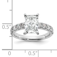 14K White Gold 2.75 Carat Certified Lab Grown Diamond VS+ F+ Radiant Complete Engagement Ring view 2