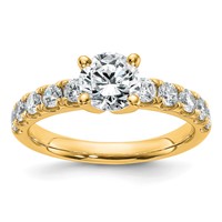 14K Yellow Gold Certified 1.62 Carat Lab Grown Diamond VS+ F+ Round Complete Engagement Ring view 1