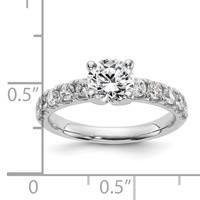 14K White Gold Certified 1.62 Carat Lab Grown Diamond VS+ F+ Round Complete Engagement Ring view 3